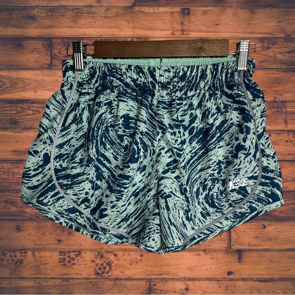 Nike Women's Mint Green and Navy Athletic Shorts